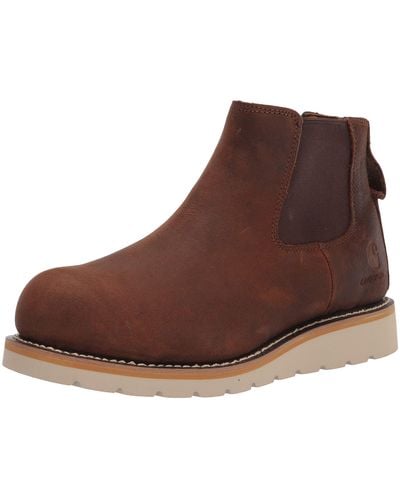 Carhartt Mens Wedge 5" Pull-on Soft Toe Fw5033-m Chelsea Boot - Brown