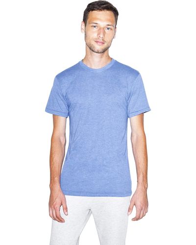 American Apparel Tri-blend Crewneck Short Sleeve Track T-shirt - Blue