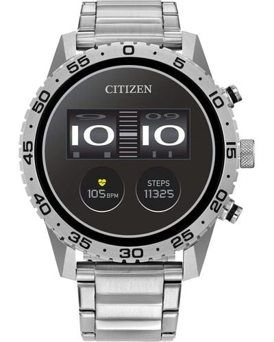 Citizen Cz Smart Pq2 44mm Sport Smartwatch With Youq App With Ibm Watson® Ai And Nasa Research - Metallic