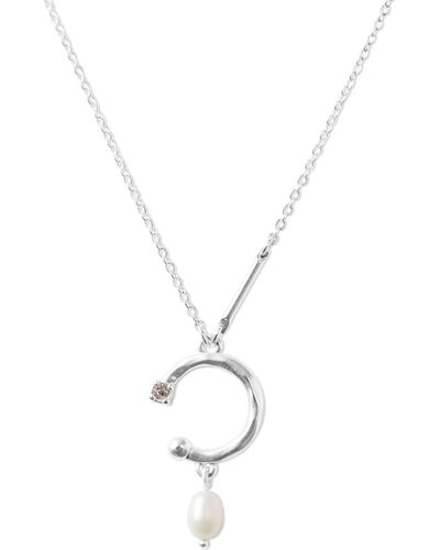 Lucky Brand Delicate Sliced Circle Pendant Necklace - Metallic