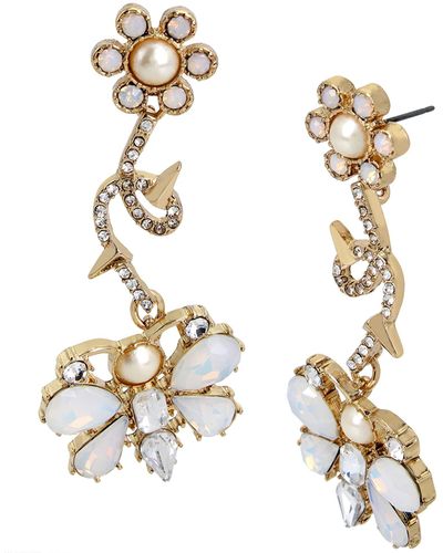 Betsey Johnson Flower & Butterfly Drop Earrings - Metallic