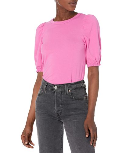 Amazon Essentials Classic-fit Puff Short-sleeve Crewneck T-shirt - Pink
