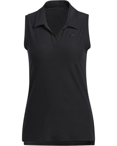 adidas Golf Go-to Sleeveless Primegreen Polo Shirt - Black