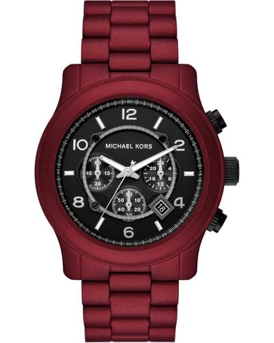 Michael Kors Runway Chronograph Red Stainless Steel Watch