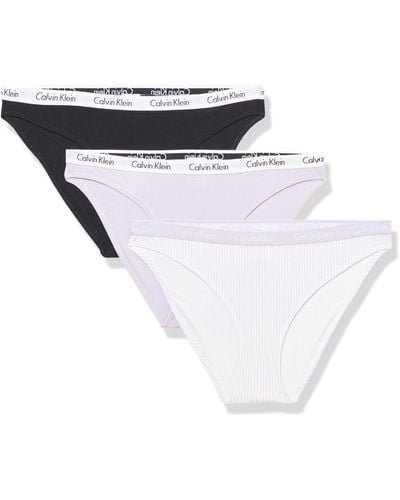 Calvin Klein Carousel Logo Cotton Stretch Bikini Panties - White