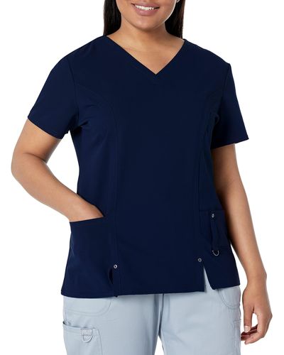 Dickies Womens Xtreme Stretch V-neck Medical Scrubs Shirts - Blue