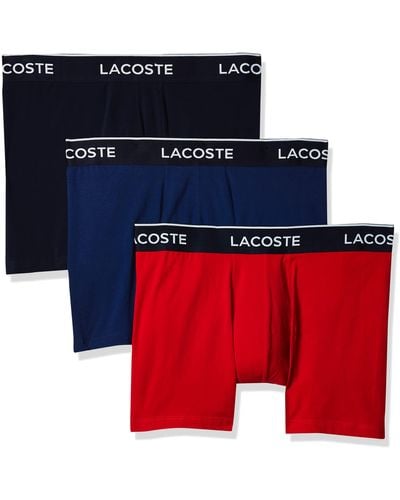Lacoste Casual Classic 3 Pack Cotton Stretch Boxer Briefs - Blue