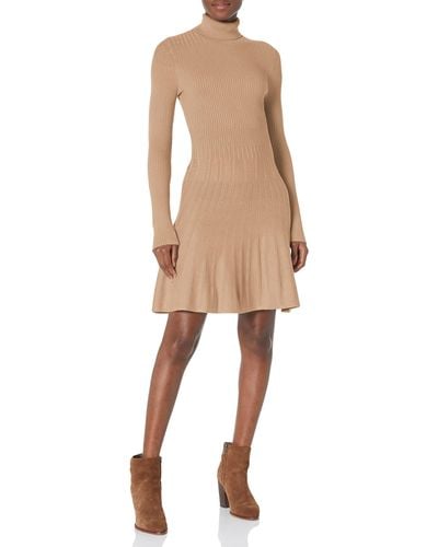 Guess Eco Essential Amelia Long Sleeve Turtleeck Dress - Natural