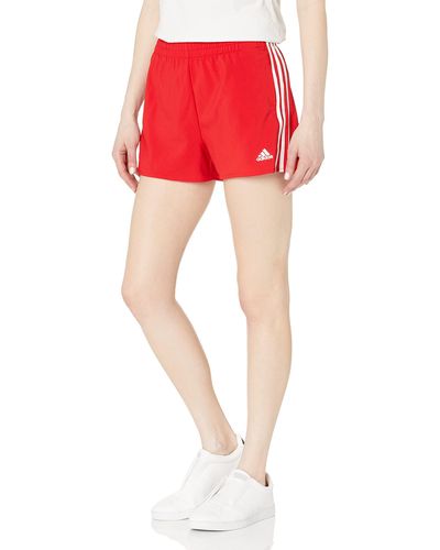 adidas S Woven 3-stripes Sport Shorts Scarlet/white X-large - Red