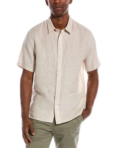 Vince Morningside Stripe Linen Woven Shirt - Natural