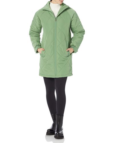 Amazon Essentials Relaxed-fit Recycled Polyester Mid Length Puffer Coat - Green