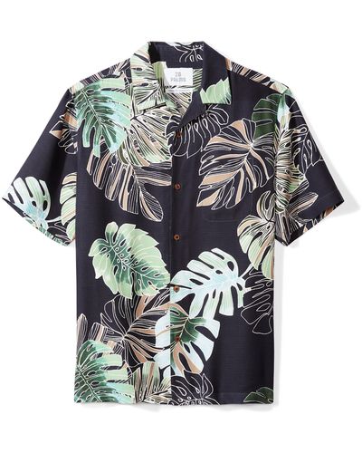 28 Palms Relaxed-fit 100% Silk Tropical Vacation Shirt - Blue