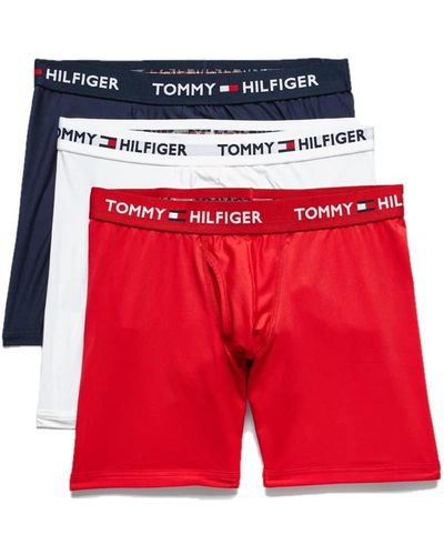 Tommy Hilfiger Mens Everyday Micro Multipack Boxer Briefs - Red