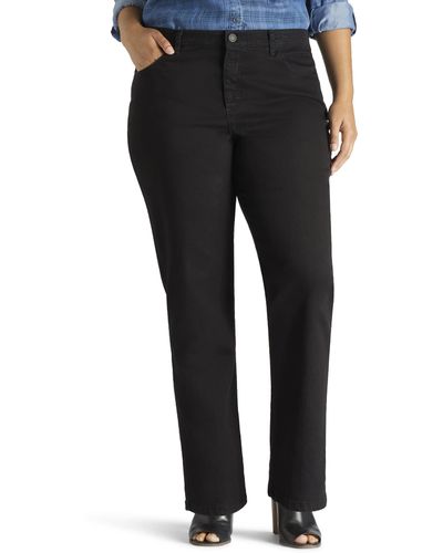 Lee Jeans Plus Size Instantly Slims Classic Relaxed Fit Monroe Straight Leg Jeans - Schwarz