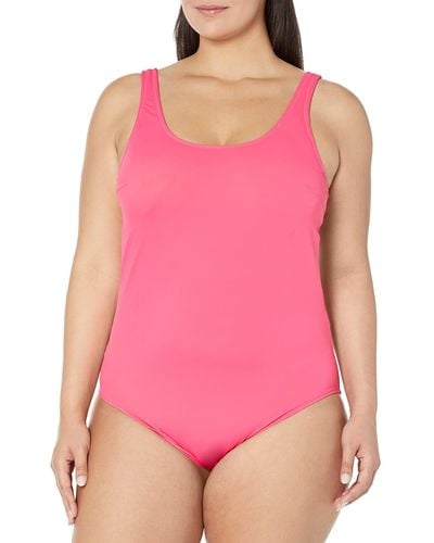 Amazon Essentials One-piece Coverage Swimsuit - Pink