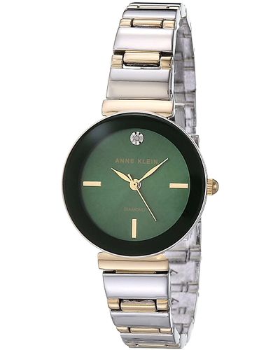 Anne Klein Genuine Diamond Dial Bracelet Watch - Green