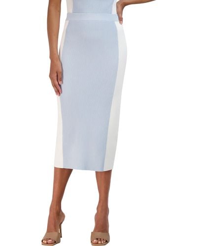 BCBGMAXAZRIA Pull On Sweater Midi Pencil Skirt - White