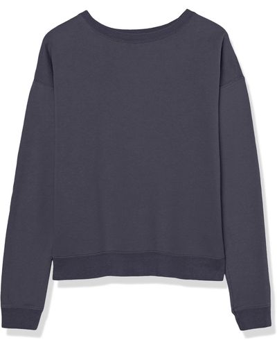 Hanes , Fleece Pullover, Soft Garment Dyed Crewneck Sweatshirt, Anchor Slate - Blue