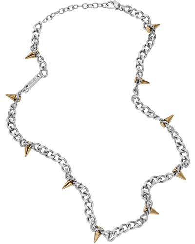 DIESEL All-gender Stainless Steel Chain Necklace - Metallic