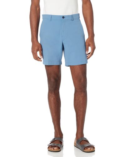 Perry Ellis Solid Tech Shorts With Four Pockets - Blue