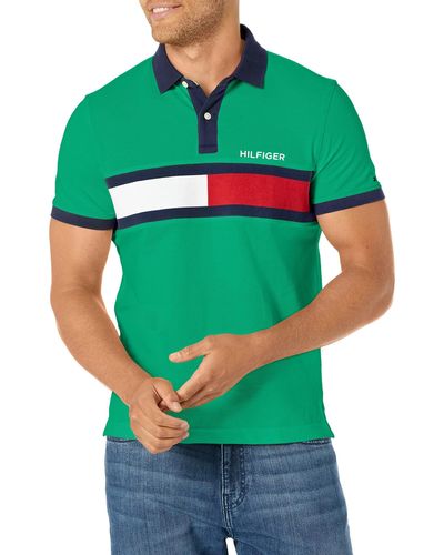 Tommy Hilfiger Mens Flag Pride In Regular Fit Polo Shirt - Green