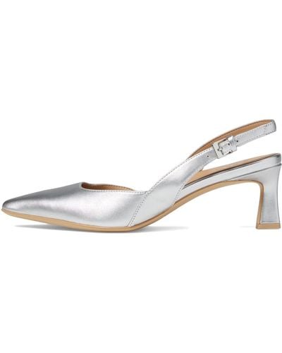 Naturalizer S Dalary Slingback Pump Silver Leather 7.5 W - White