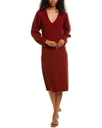 Vince Fitted Dolman Wool-blend Sweaterdress - Red