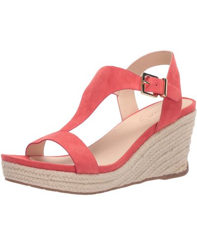 Kenneth Cole T-strap Wedge Sandal - Red