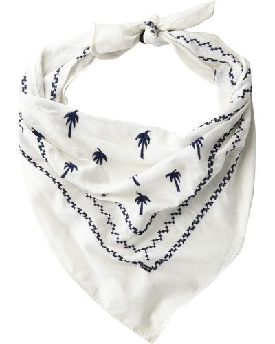 Steve Madden Womens Embroidered Palm Trees Triangle Neckerchief - Gray