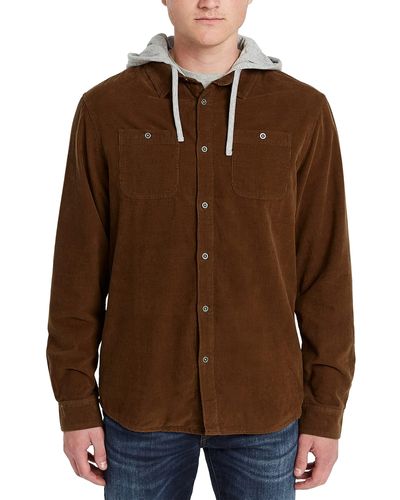 Buffalo David Bitton Shirt Style Shacket Jacket - Brown
