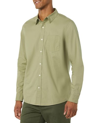 Goodthreads Slim-fit Long-sleeve Stretch Poplin Shirt - Green