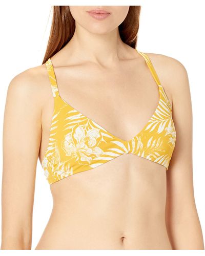 Roxy Standard Print Beach Classics Fashion Fixed Tri Swim Top - Yellow