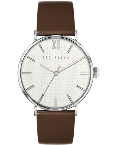 Ted Baker Phylipa Gents Brown Leather Strap Watch - Multicolour