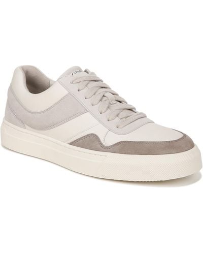 Vince S Warren Retro Lace Up Sneaker Grey/white Leather 8 M