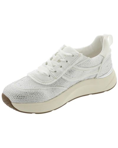 Kenneth Cole Claire Rhinestone Embellished Sneaker - White