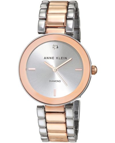 Anne Klein Genuine Diamond Dial Bracelet Watch - Metallic