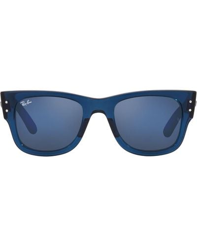 Ray-Ban Rb0840sf Mega Wayfarer Low Bridge Fit Square Sunglasses - Blue