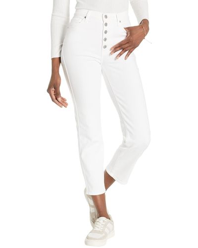 7 For All Mankind High-waist Cropped Straight In Luxe Vintage Soleil - White