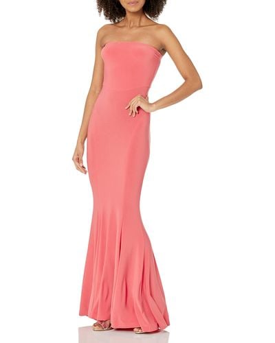 Norma Kamali Womens Strapless Fishtail Gown Cocktail Dress - Multicolor