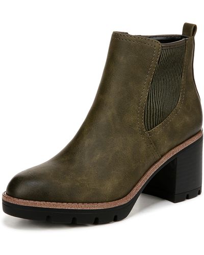 Naturalizer S Madalynn Gore Water Repellent Lug Sole Ankle Boot Moss Green 6.5 M