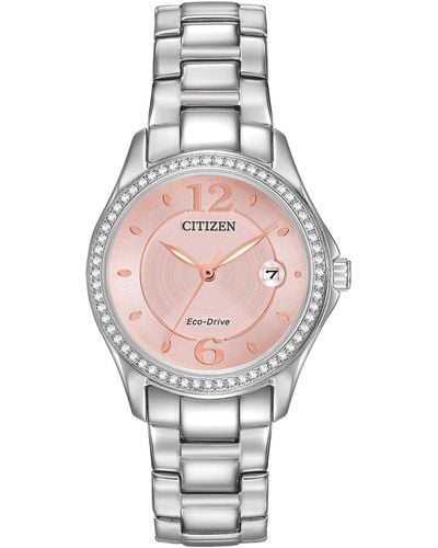 Citizen Eco-drive Dress Classic Crystal Watch In Stainless Steel - Multicolor