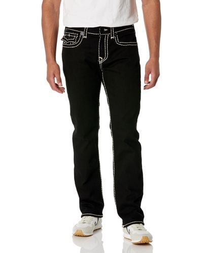 True Religion Ricky Super T Straight Flap Jeans - Schwarz