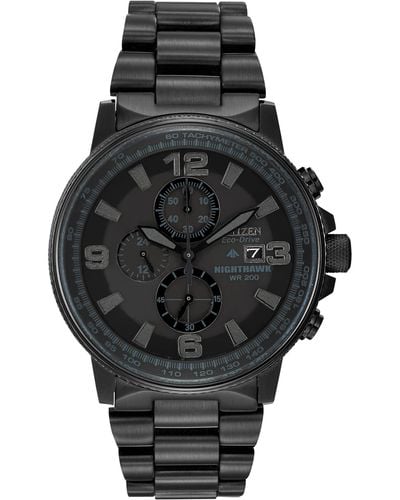 Citizen Ca0295-58e Eco-drive Nighthawk Stainless Steel Watch - Black