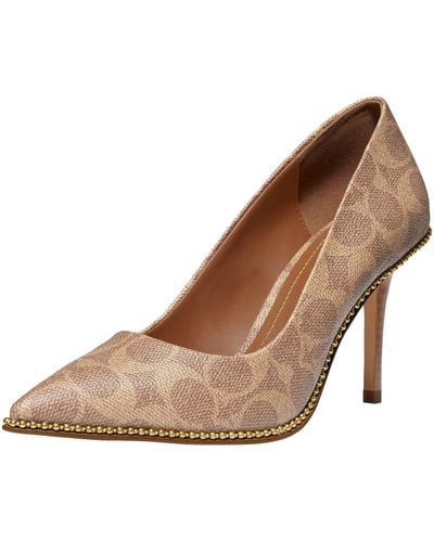 COACH Waverly Leather Pump - Brown