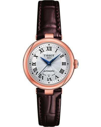 Tissot S Bellissima Automatic 316l Stainless Steel Case With Rose Gold Pvd Coating Swiss Automatic Watch - Brown