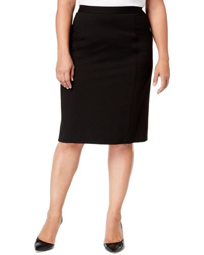 Kasper Womens Solid Compression Skirt - Black