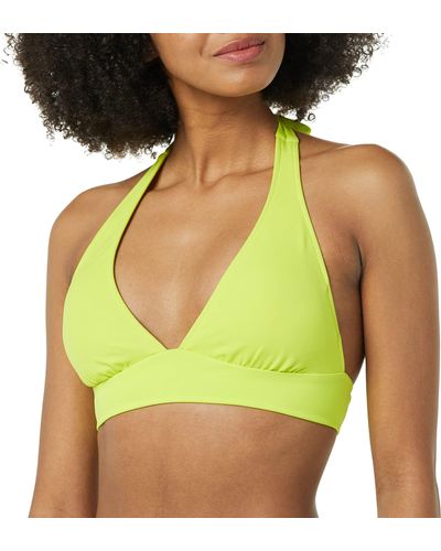 Amazon Essentials Light-support Tie Halter Bikini Swimsuit Top - Green