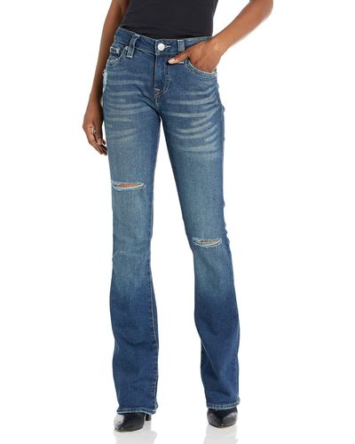 True Religion Womens Becca Mid Rise Bootcut Jeans - Blue