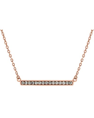 Amazon Essentials Rose Gold Over Sterling Silver 16+1' Clear Crystal Bar Necklace - Black
