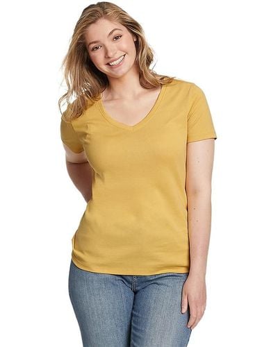 Eddie Bauer Favorite Short-sleeve V-neck T-shirt - Yellow